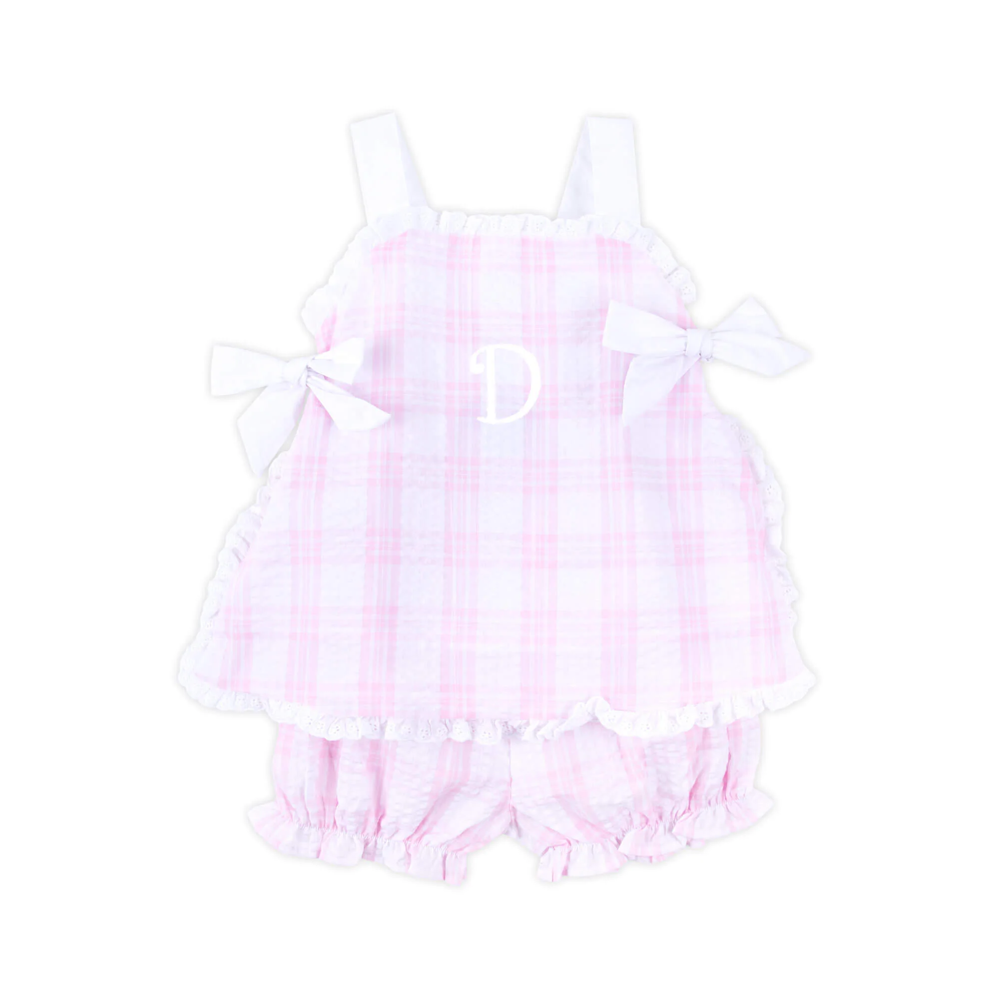 Pink Windowpane Lydia Bloomer Set
