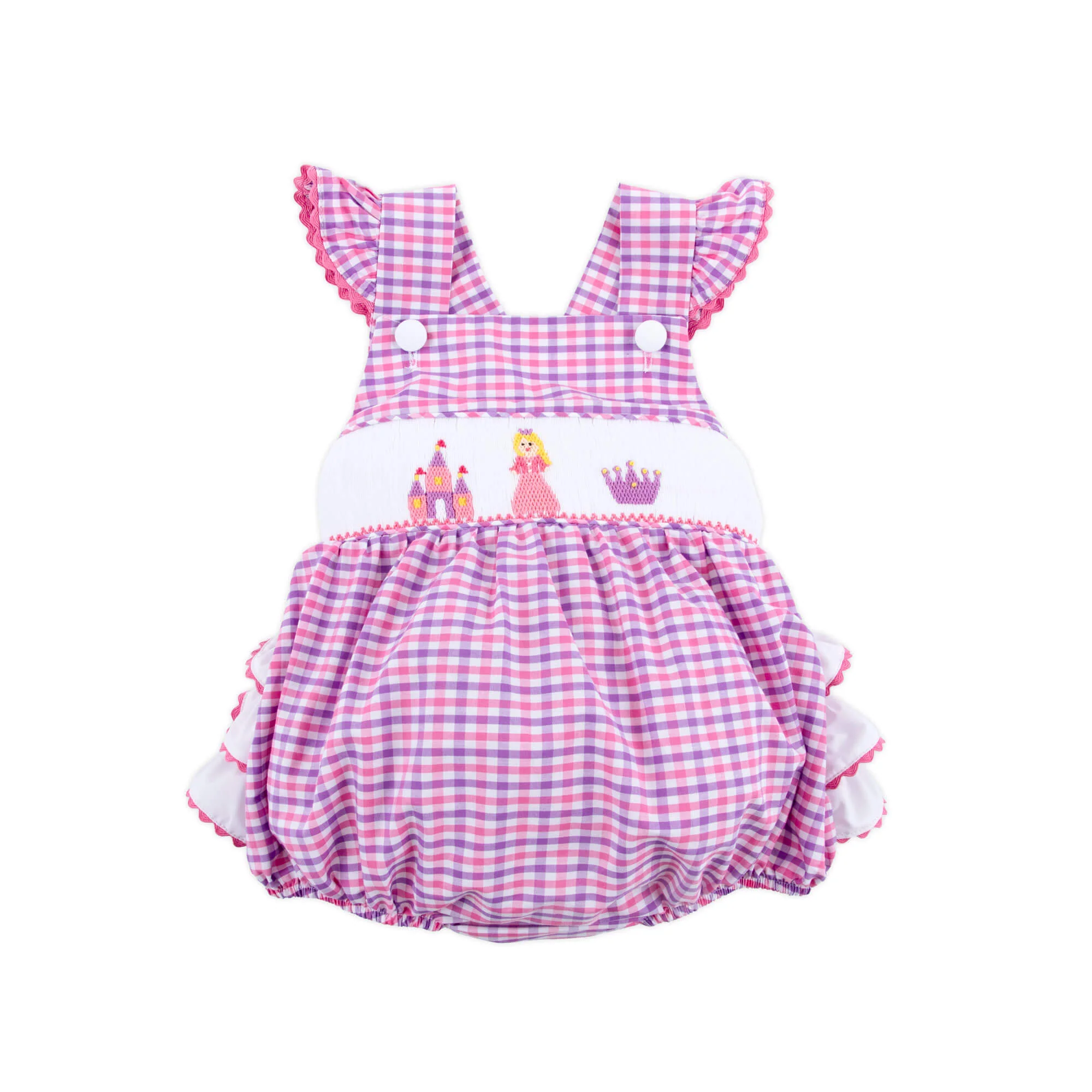 Princess Castle Smocked Pink & Purple Leah Bubble