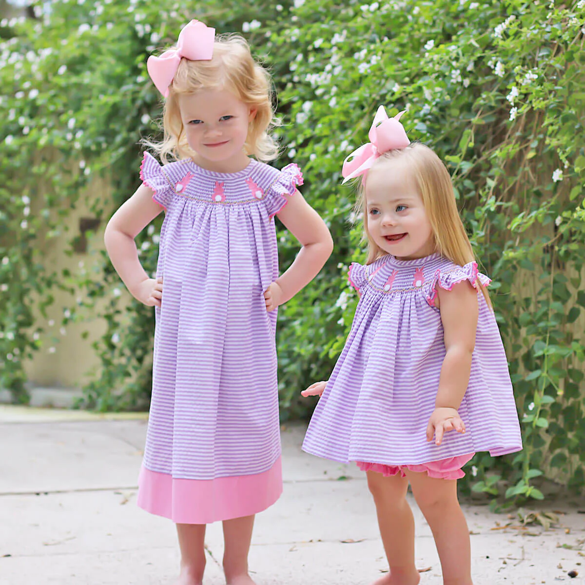 Purple Bunny Bum Smocked Bishop Dress - Image 6