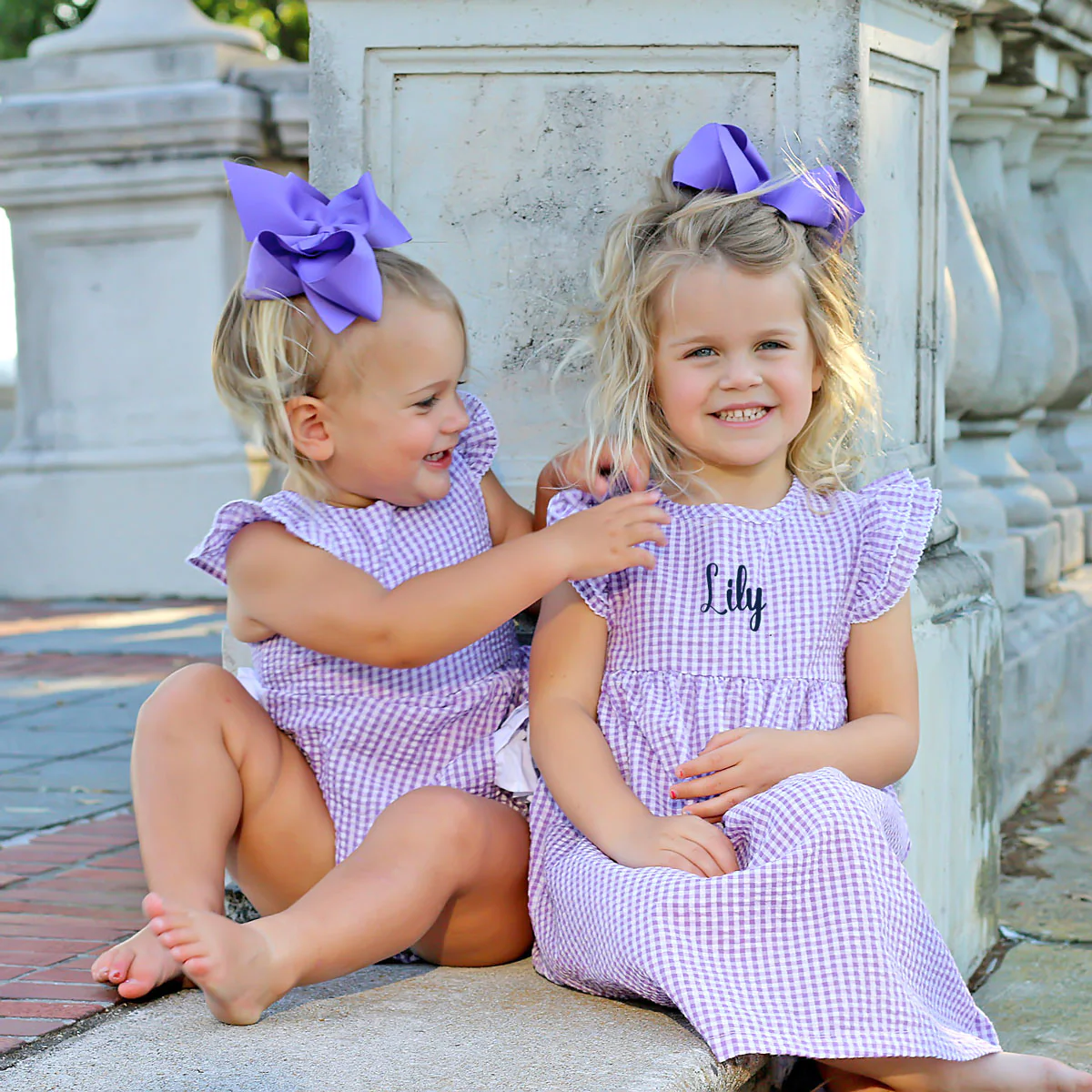 Purple Gingham Ruffle Bubble - Image 5