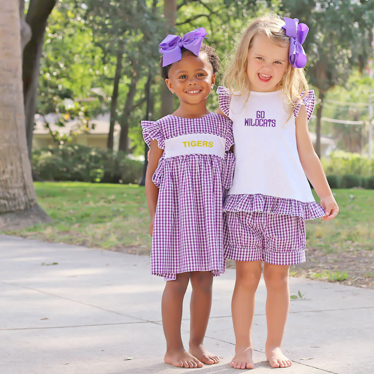 Purple Gingham Tie Back Short Set - Image 4