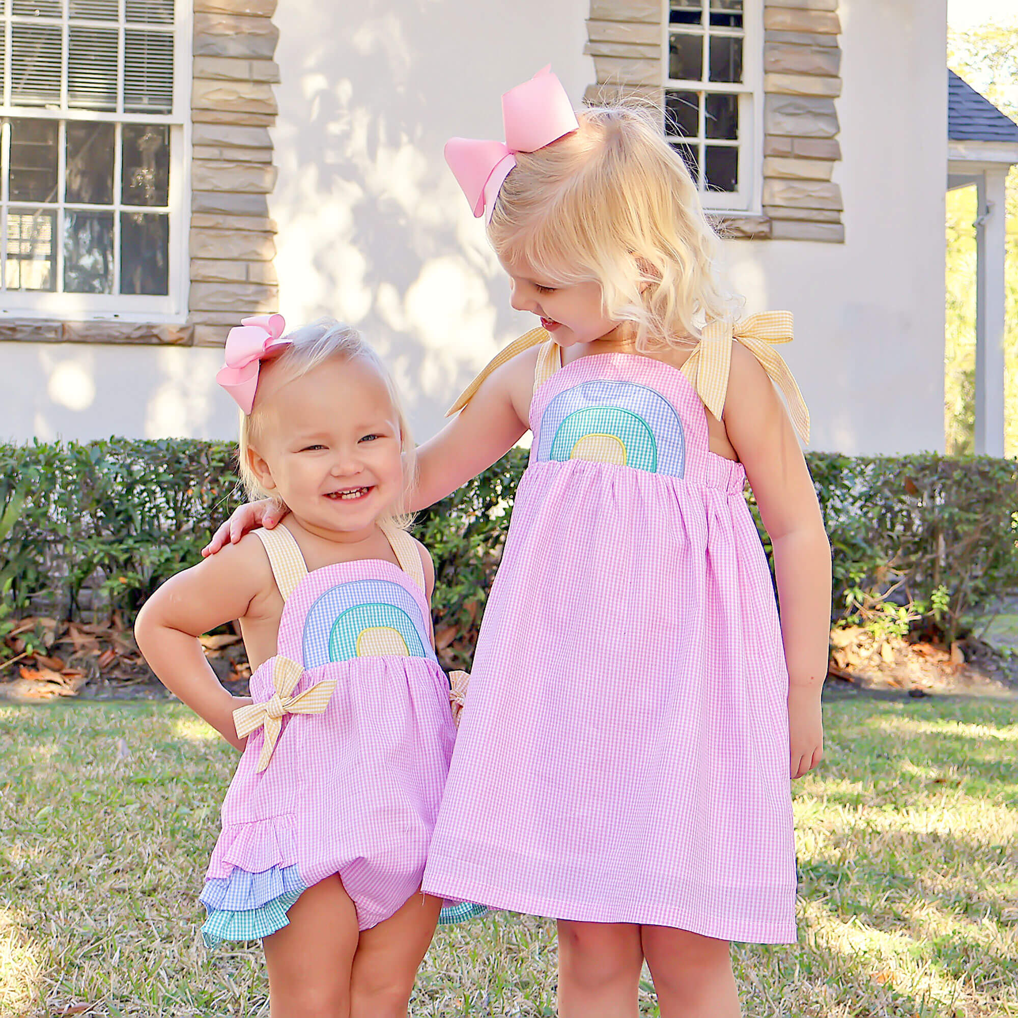 Rainbow Gingham Dress - Image 3