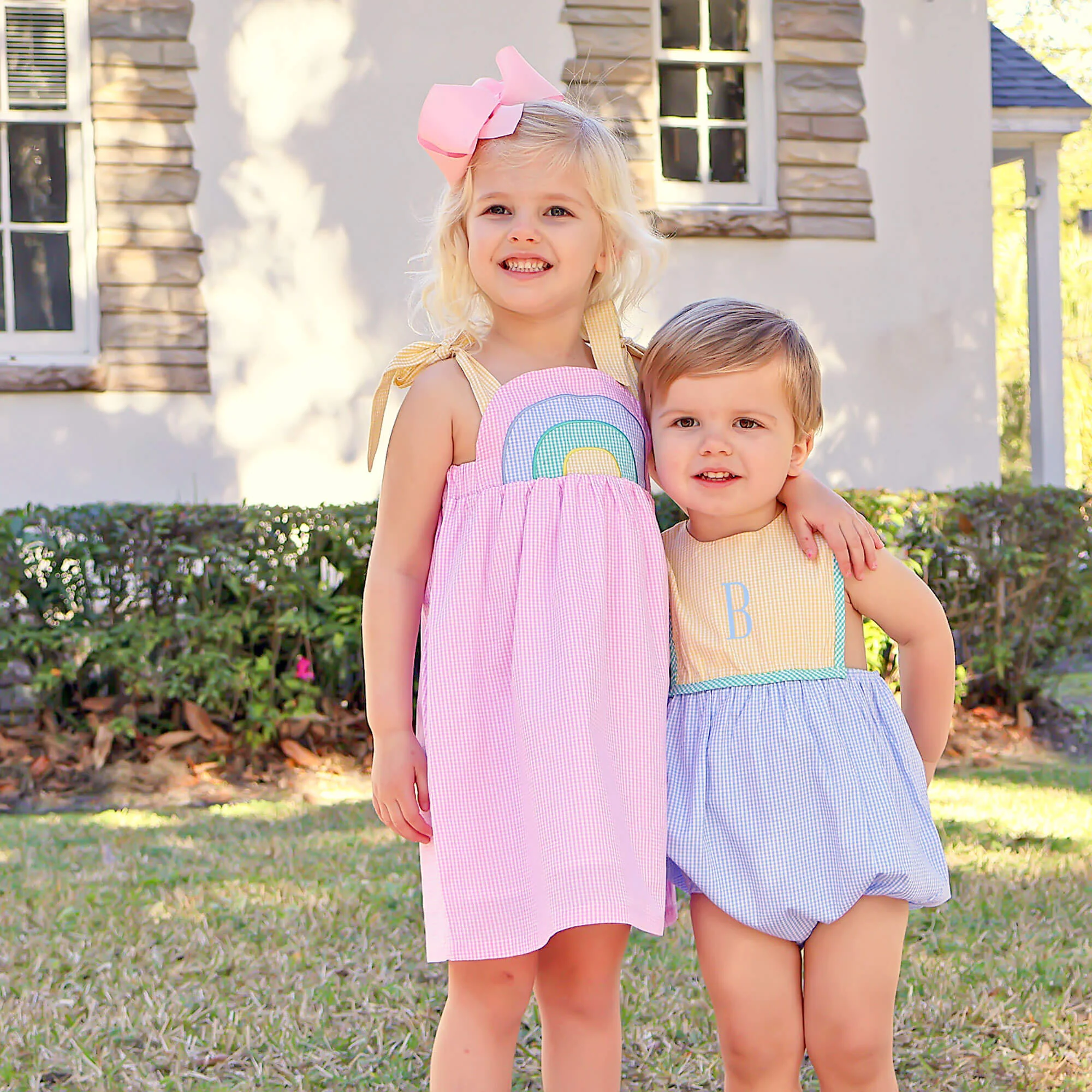 Rainbow Gingham Dress - Image 5