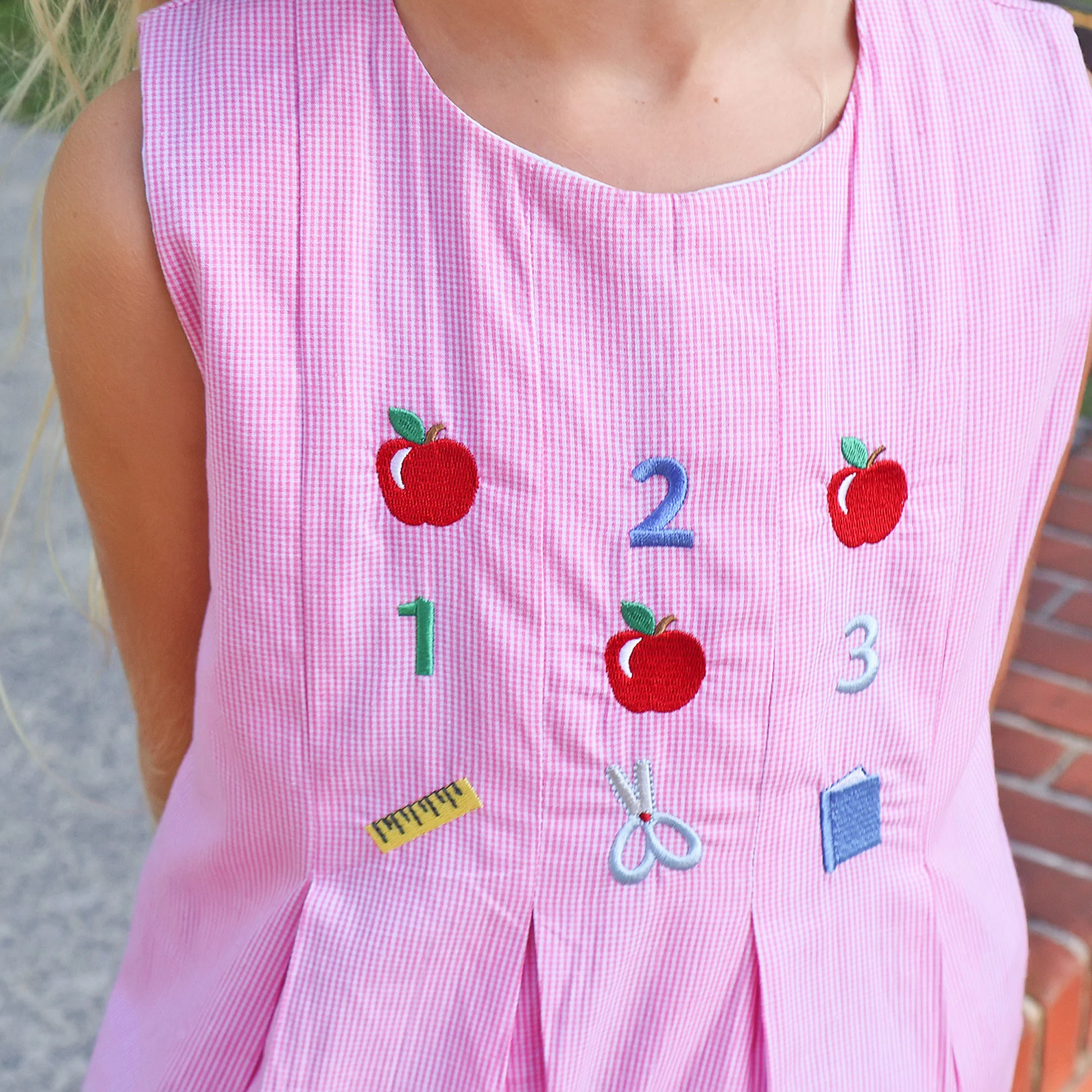 Ready To Learn Pink Mini Gingham Chloe Short Set - Image 3