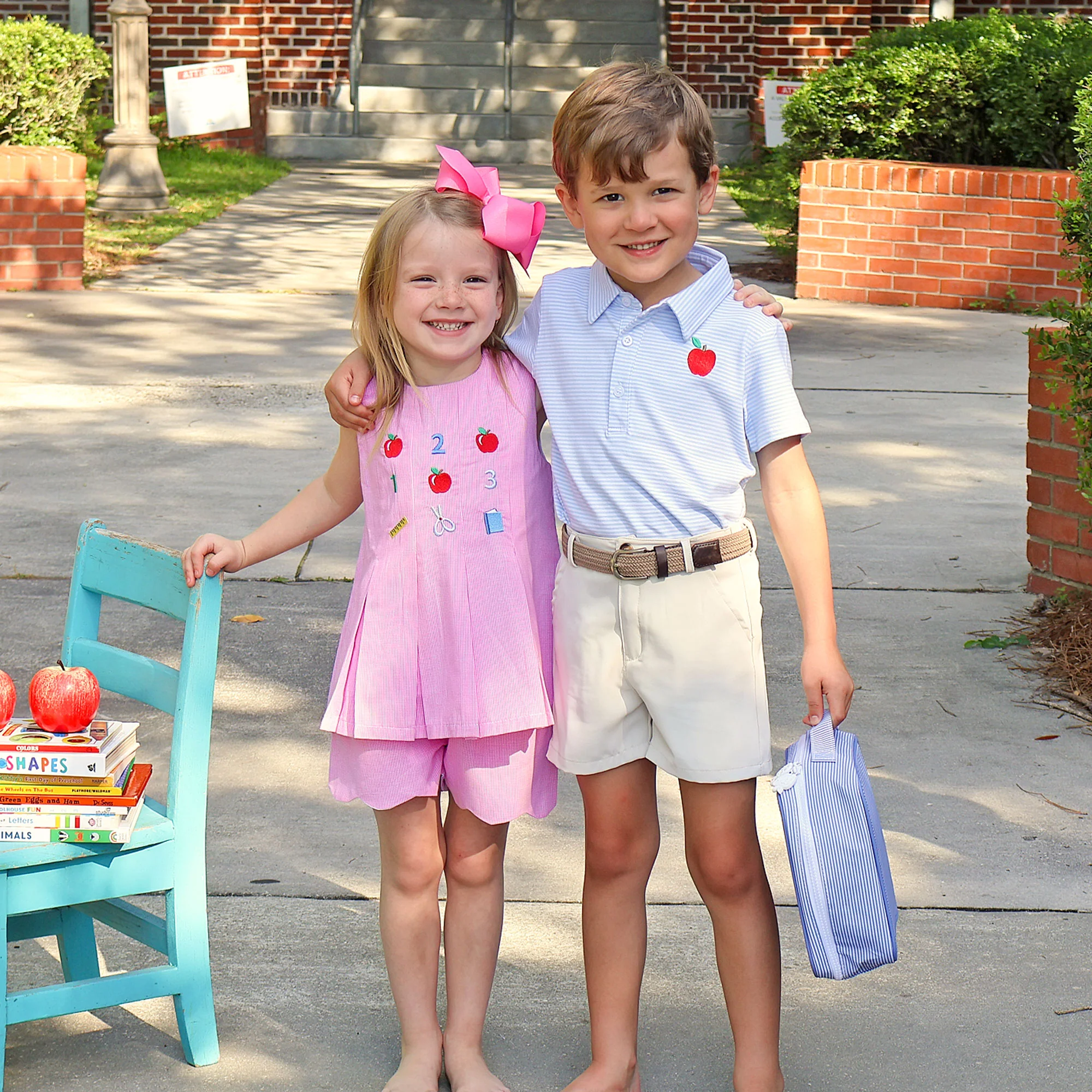 Ready To Learn Pink Mini Gingham Chloe Short Set - Image 5