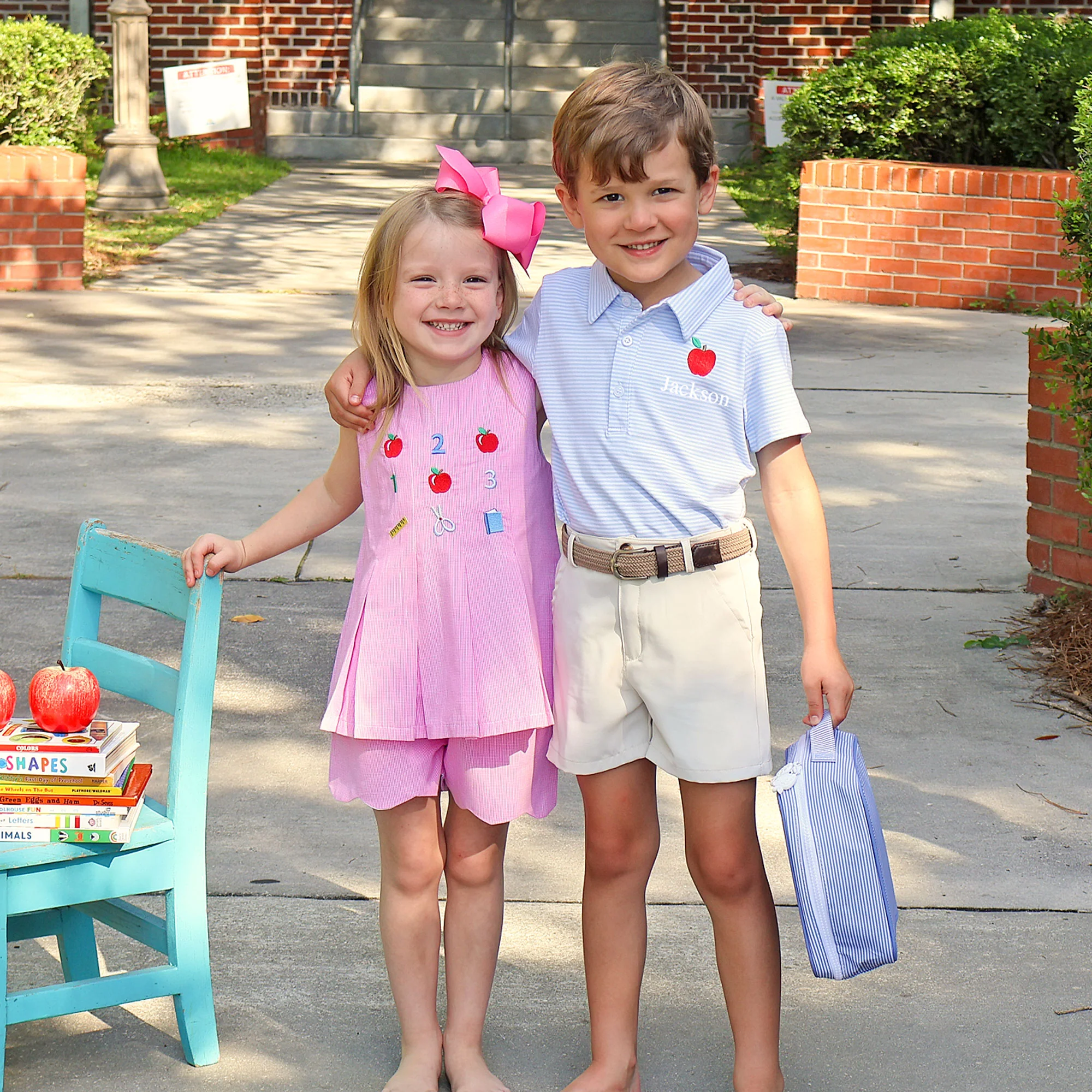 Ready To Learn Pink Mini Gingham Chloe Short Set - Image 6