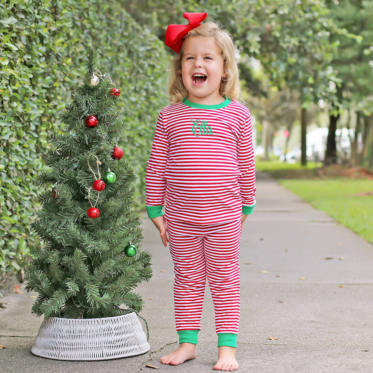 Red Candy Cane Stripe Pajamas - Image 3