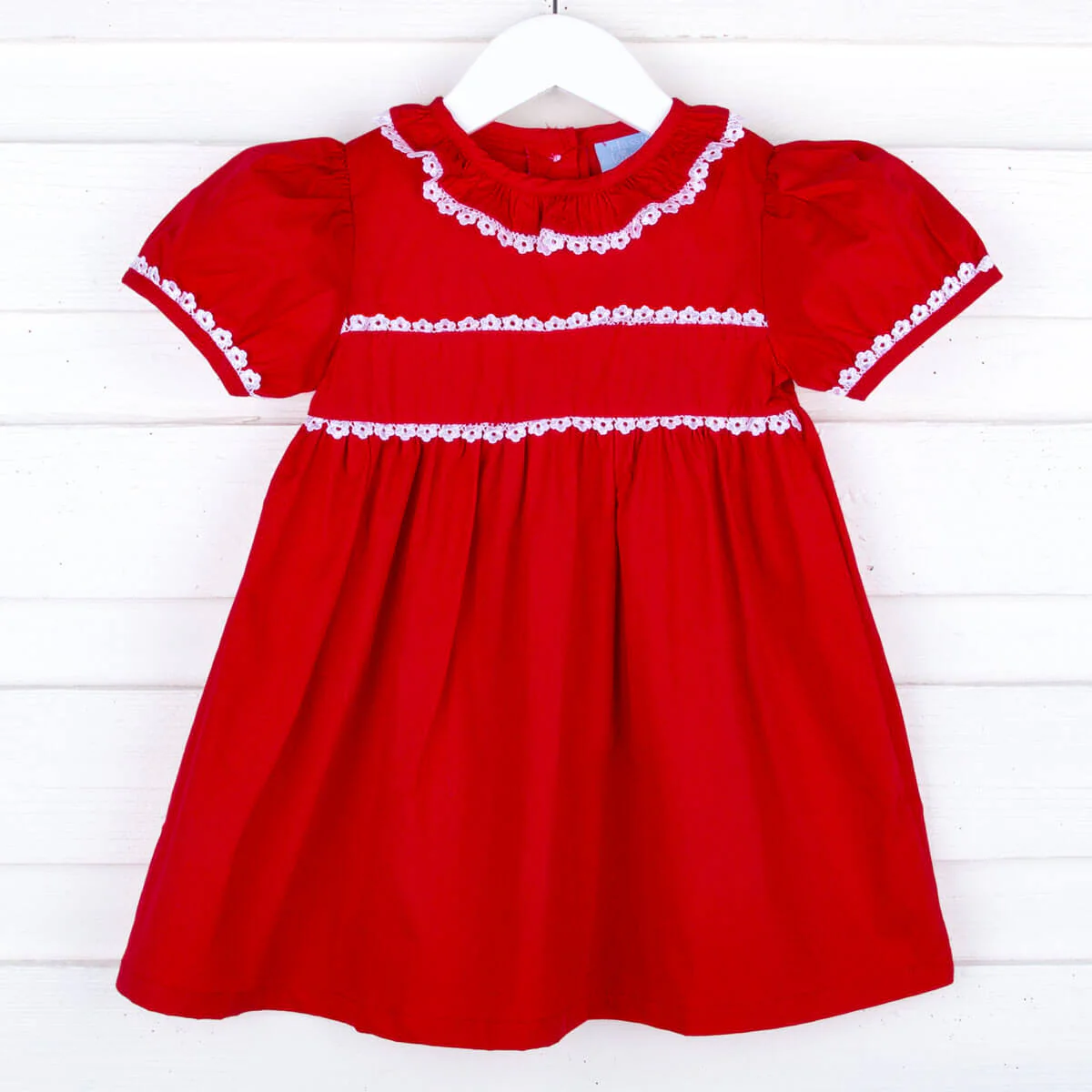 Lace Trim Red Lily Dress - Image 4