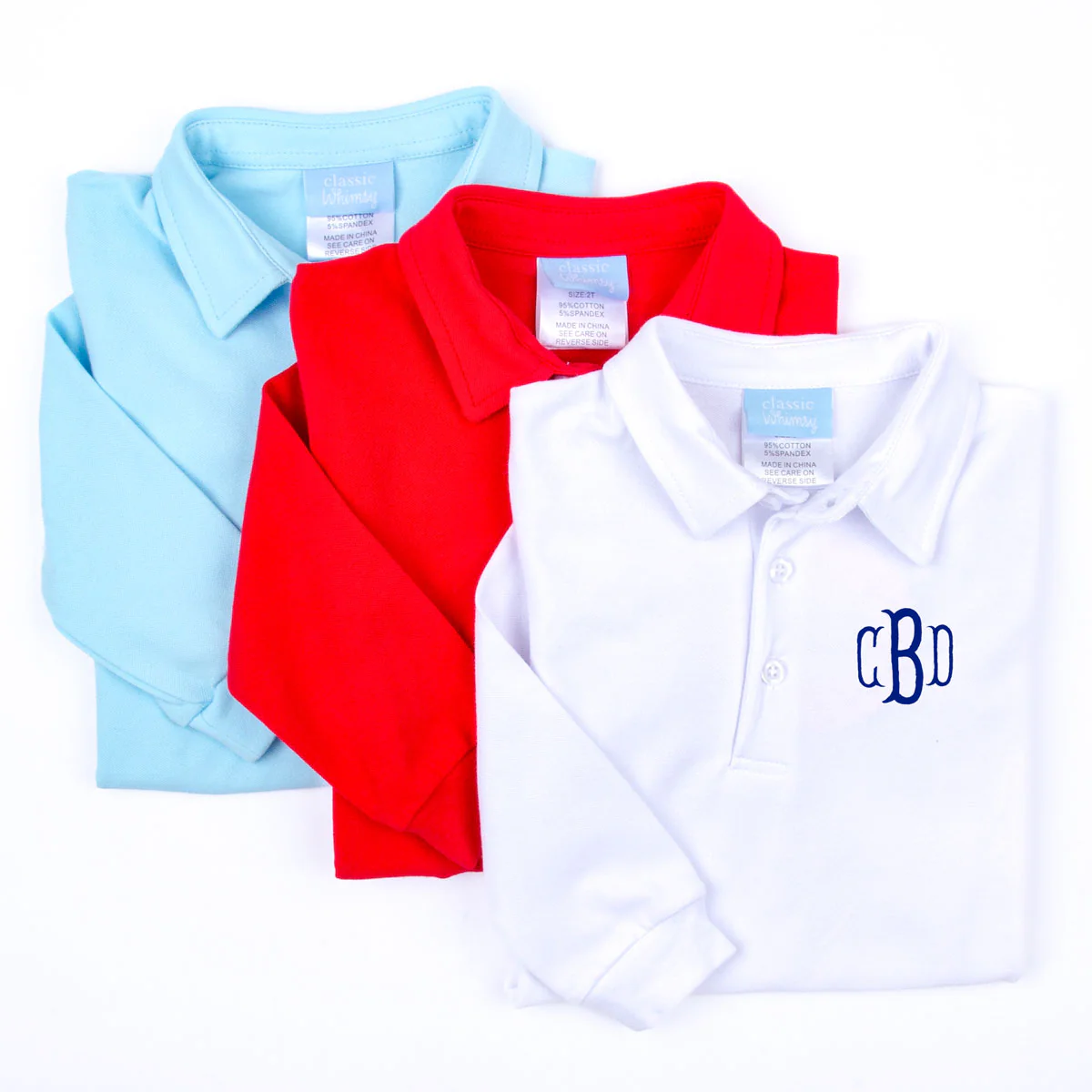 Red Long Sleeve Pique Polo Shirt - Image 2