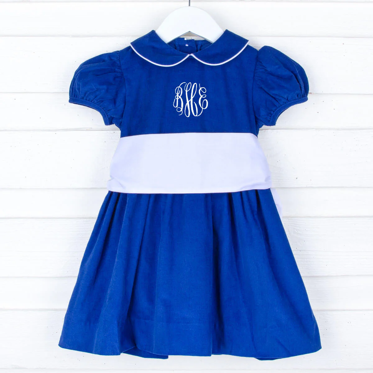 Royal Blue Corduroy Sash Dress - Image 2