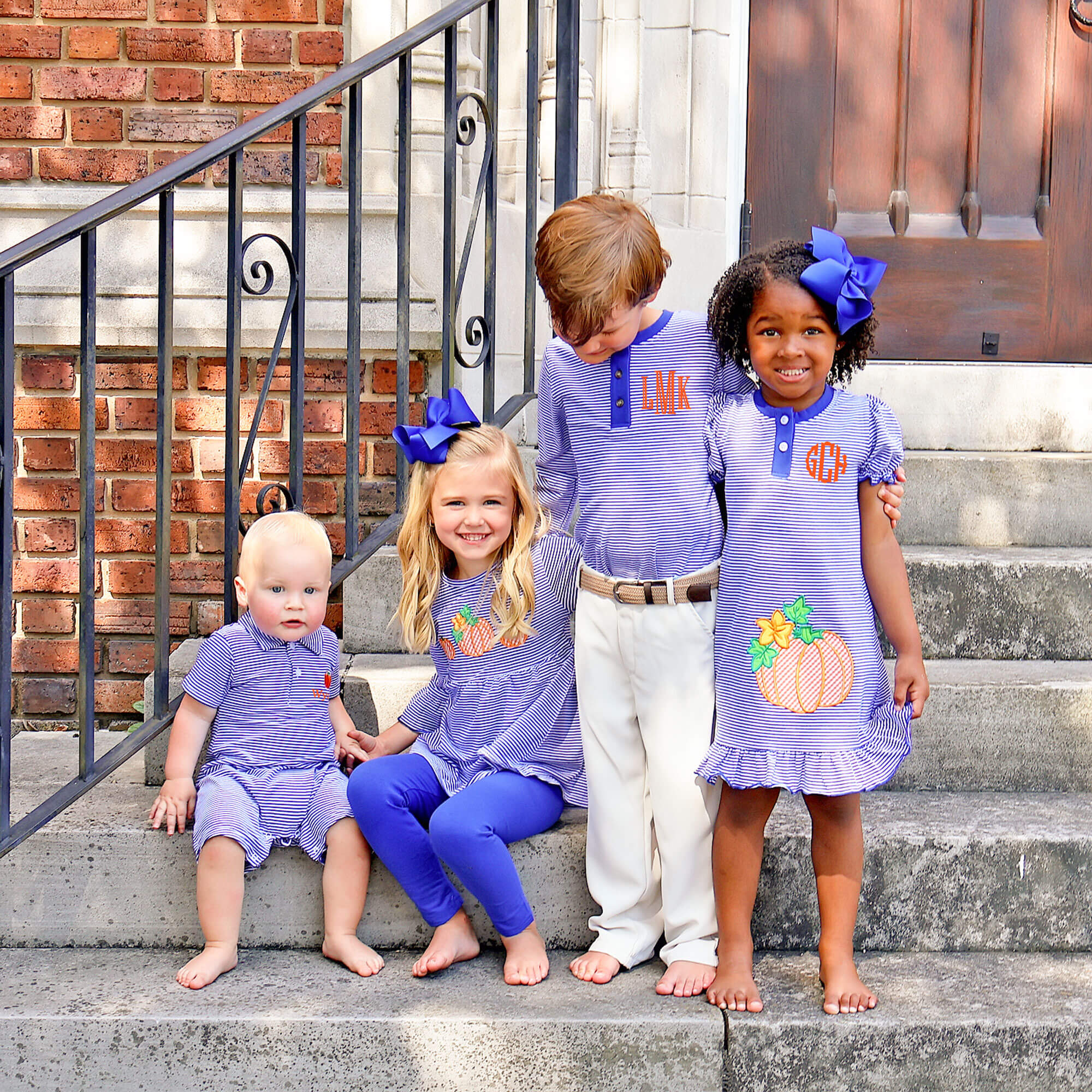 Royal Blue Stripe Long Sleeve Henley Shirt - Image 5