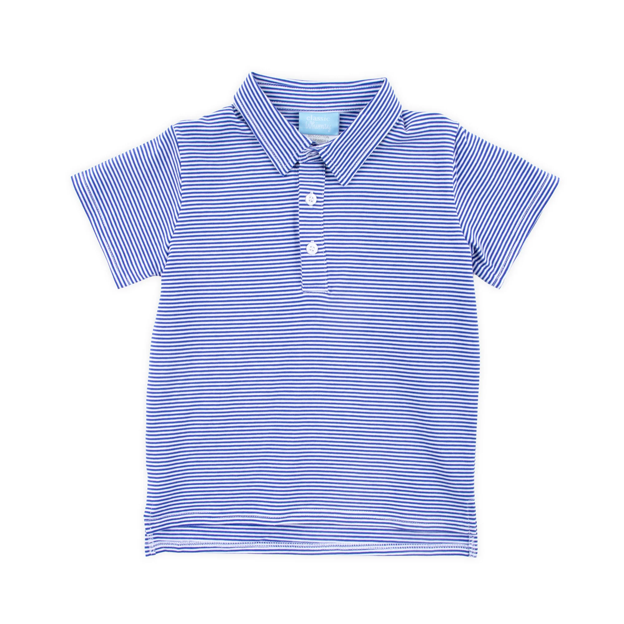 Royal Blue Stripe Polo - Image 3