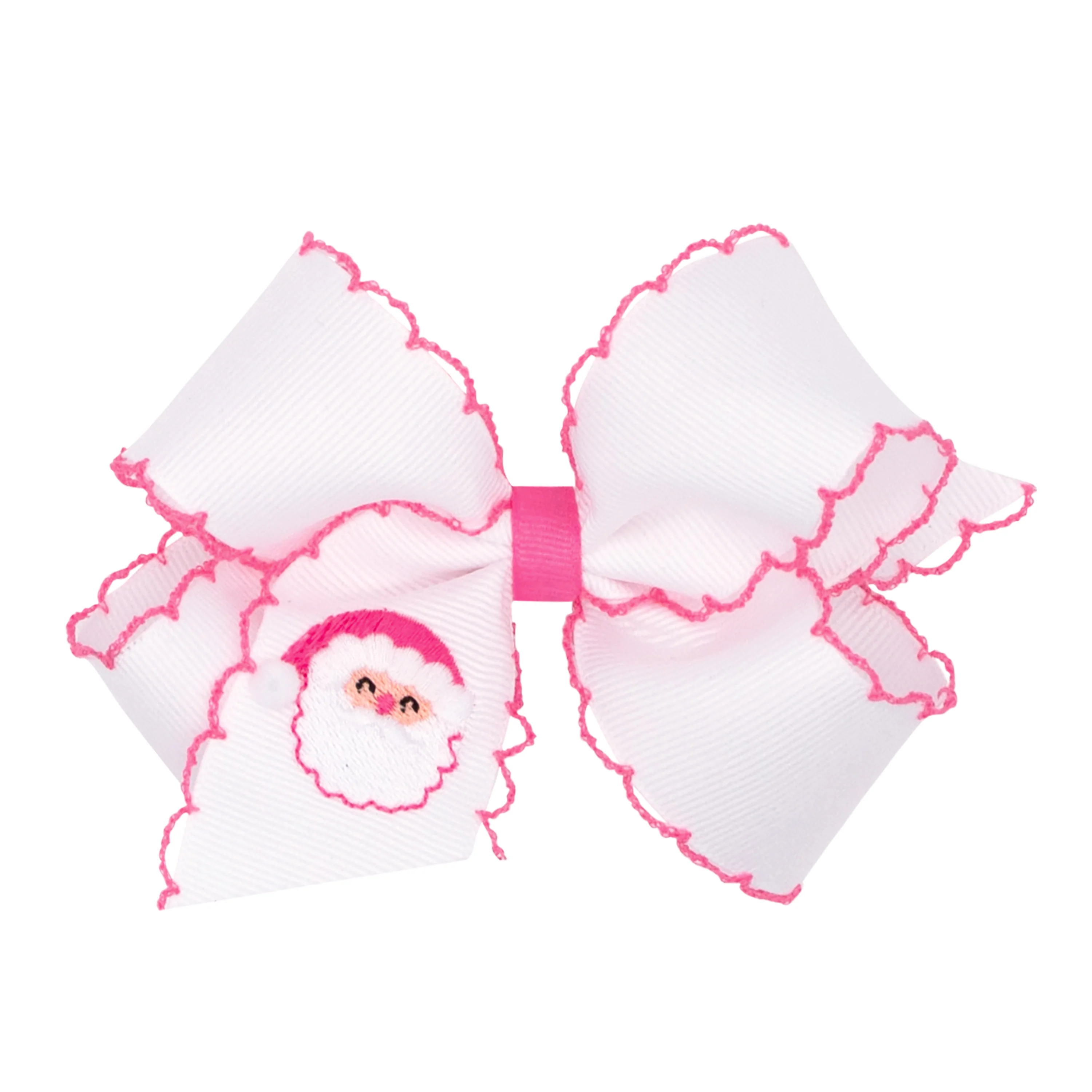 Santa Embroidered Moonstitch Bow - Image 3
