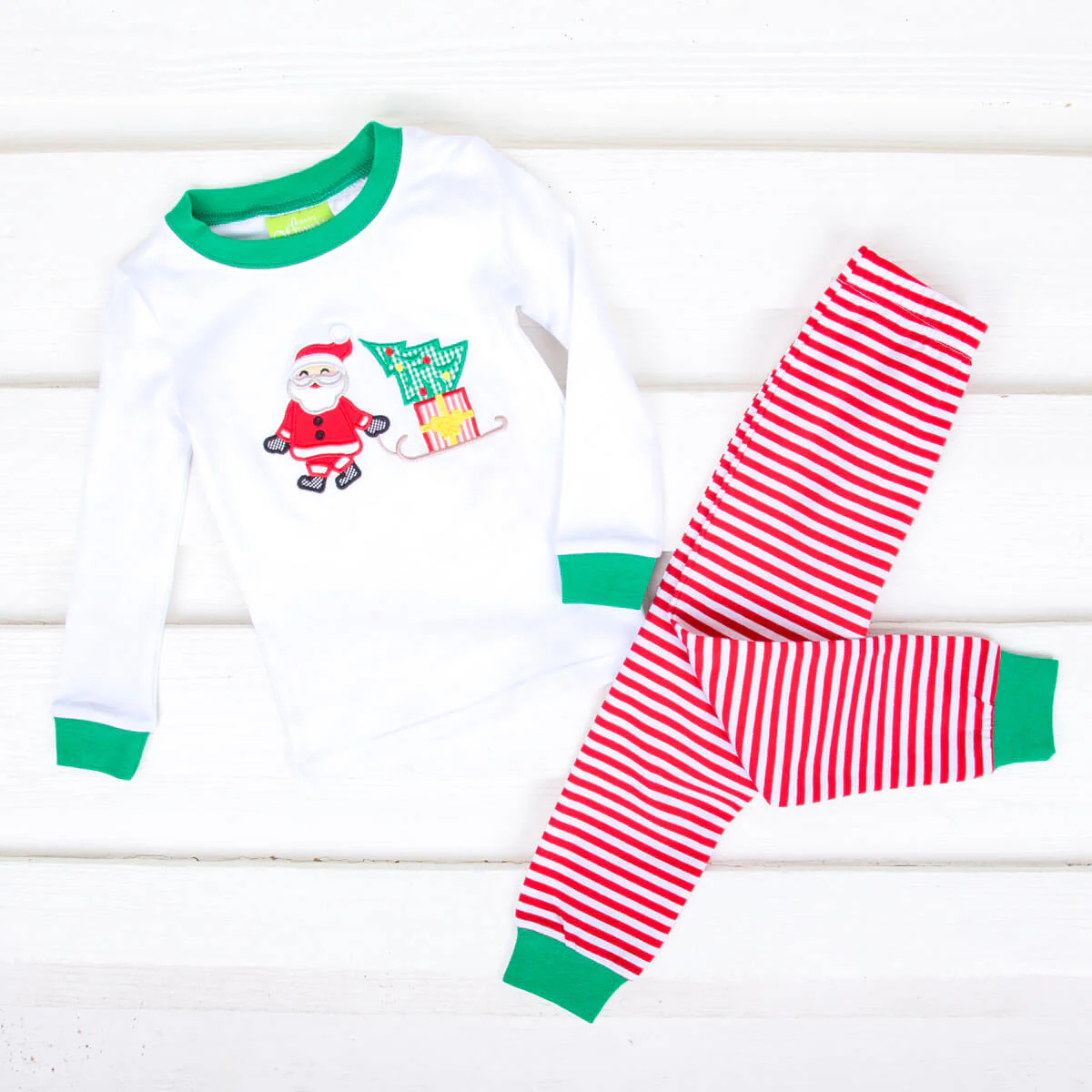 Santa's Sleigh Pajamas Red Stripe - Image 5