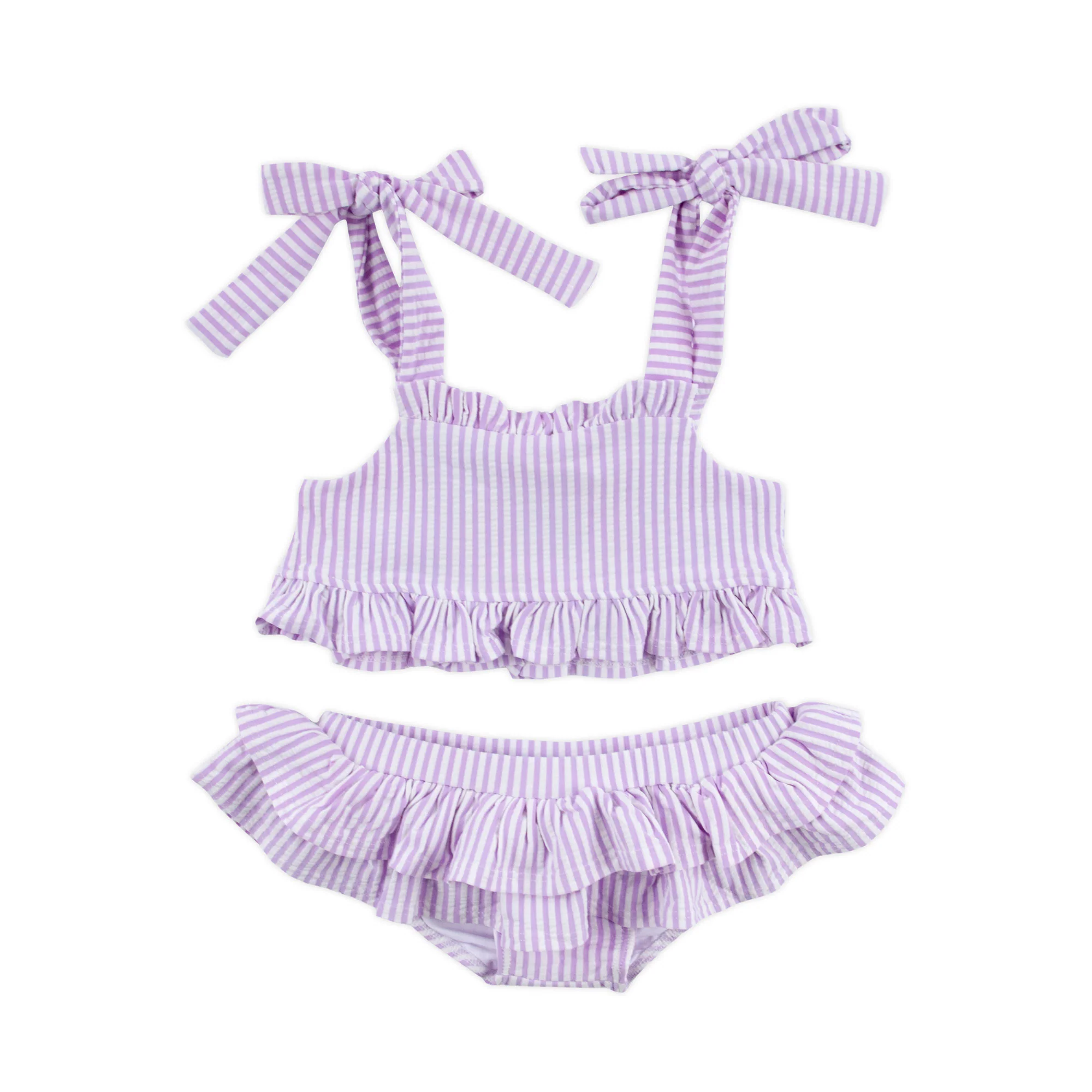 Santorini Purple Stripe Two Piece Swimsuit - Image 4