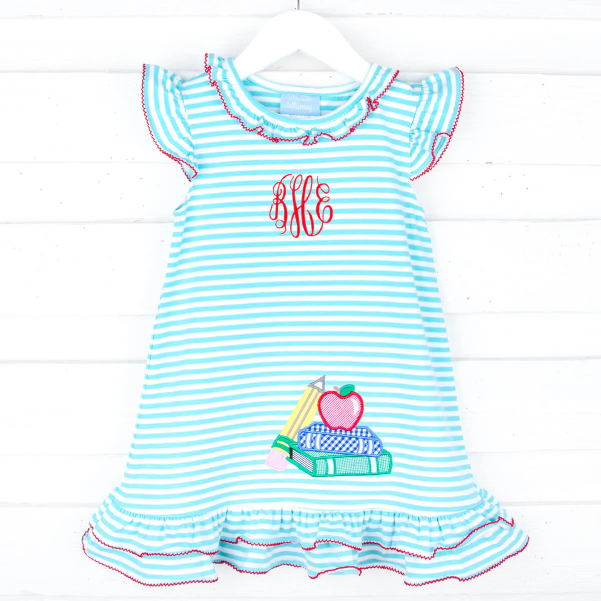 School Book Turquoise Stripe Adalyn Dress - Image 2