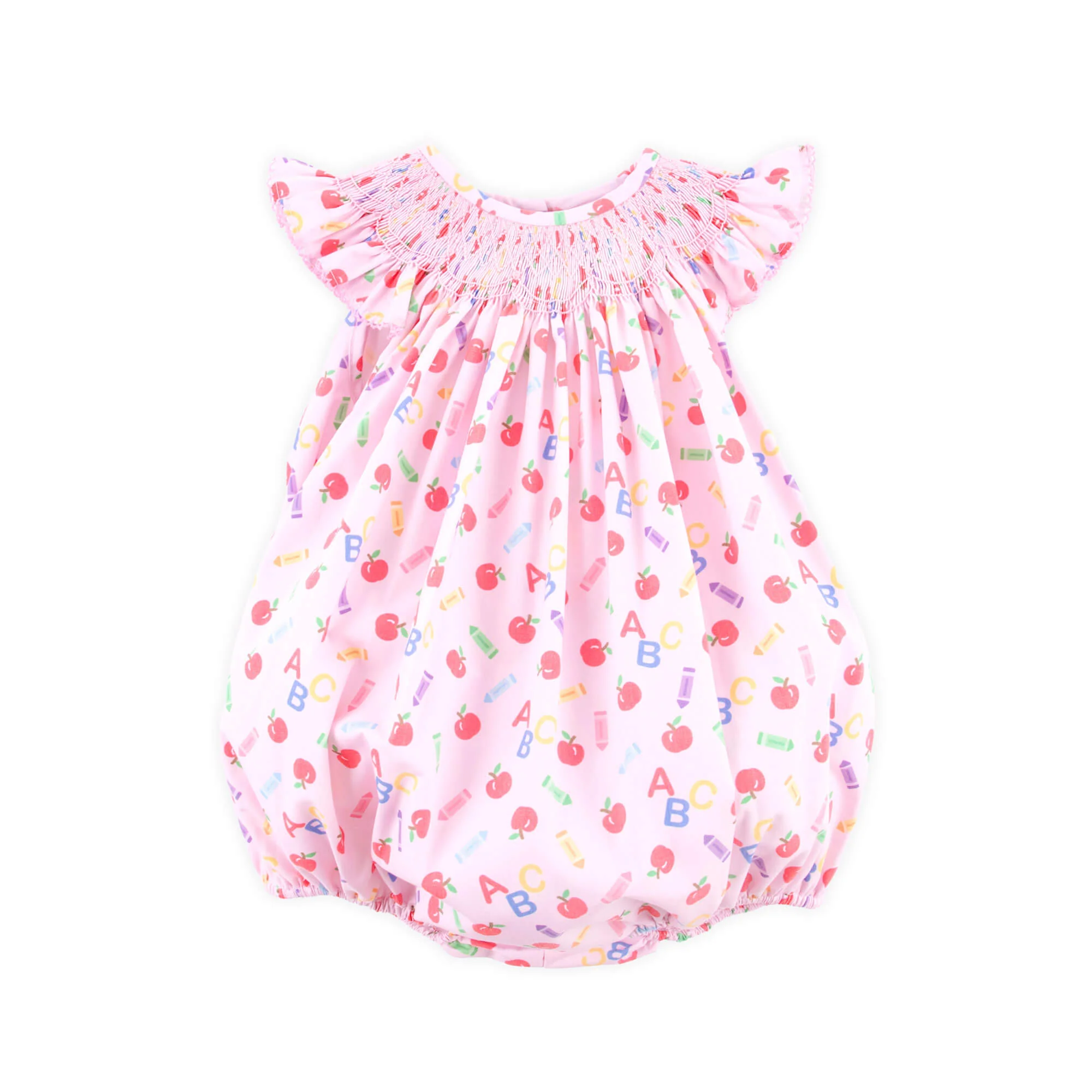 School Essentials Pink Smocked Bubble - Image 2