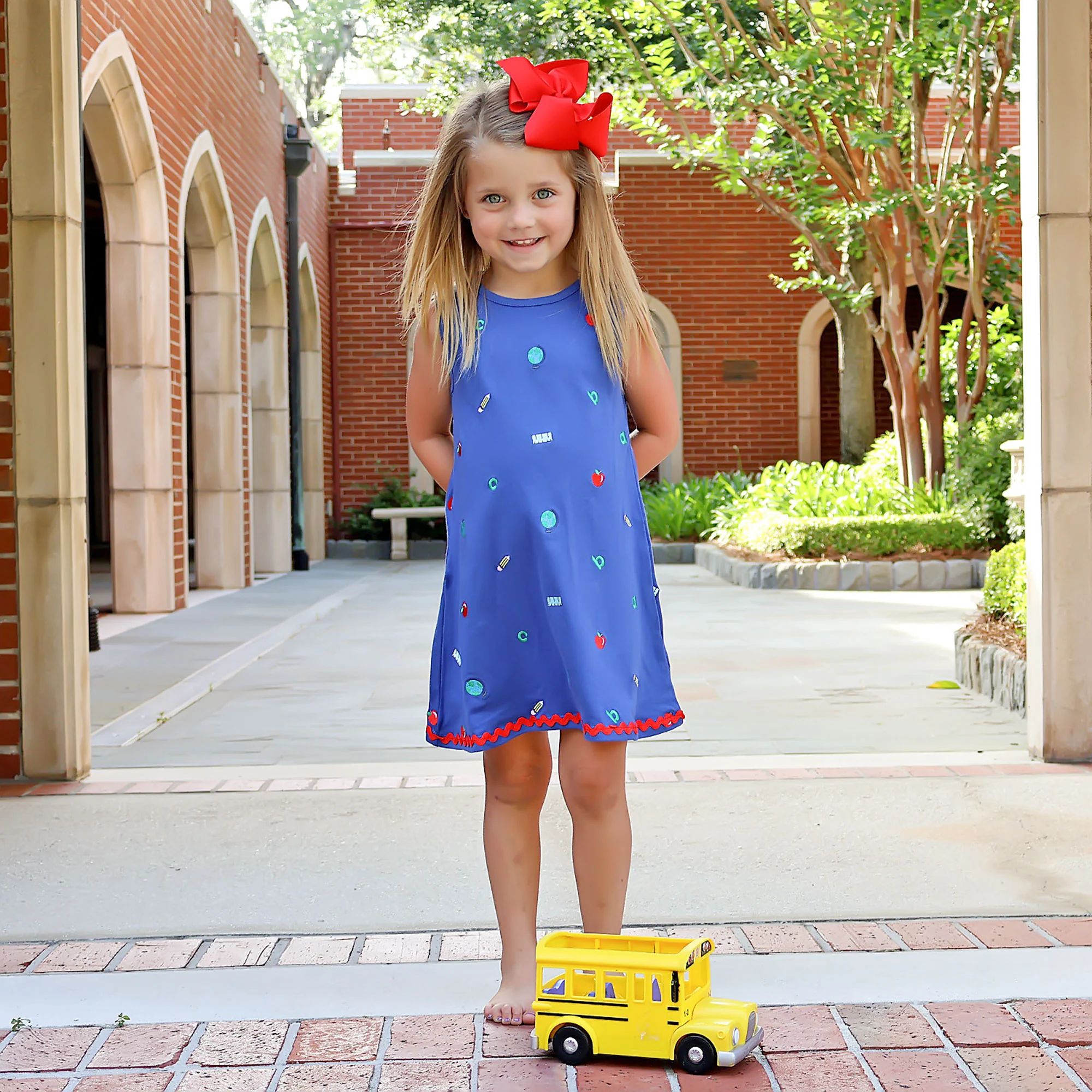 School Rules Embroidered Blue Eleanor Dress