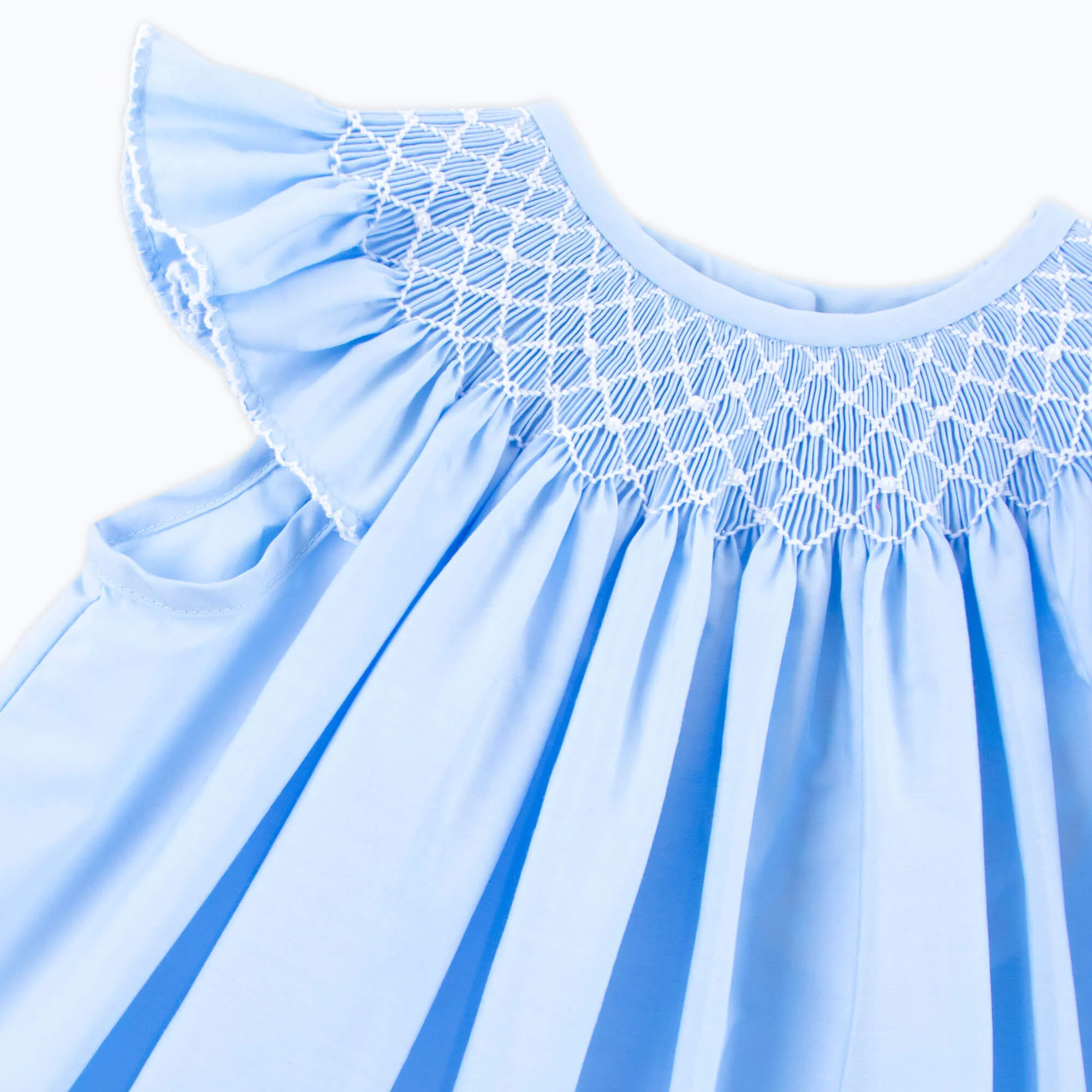 Shine Like A Pearl Blue Smocked Bubble - Image 4