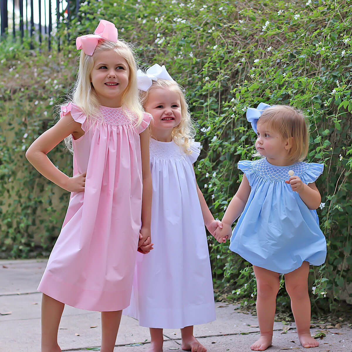 Shine Like A Pearl Blue Smocked Bubble - Image 5