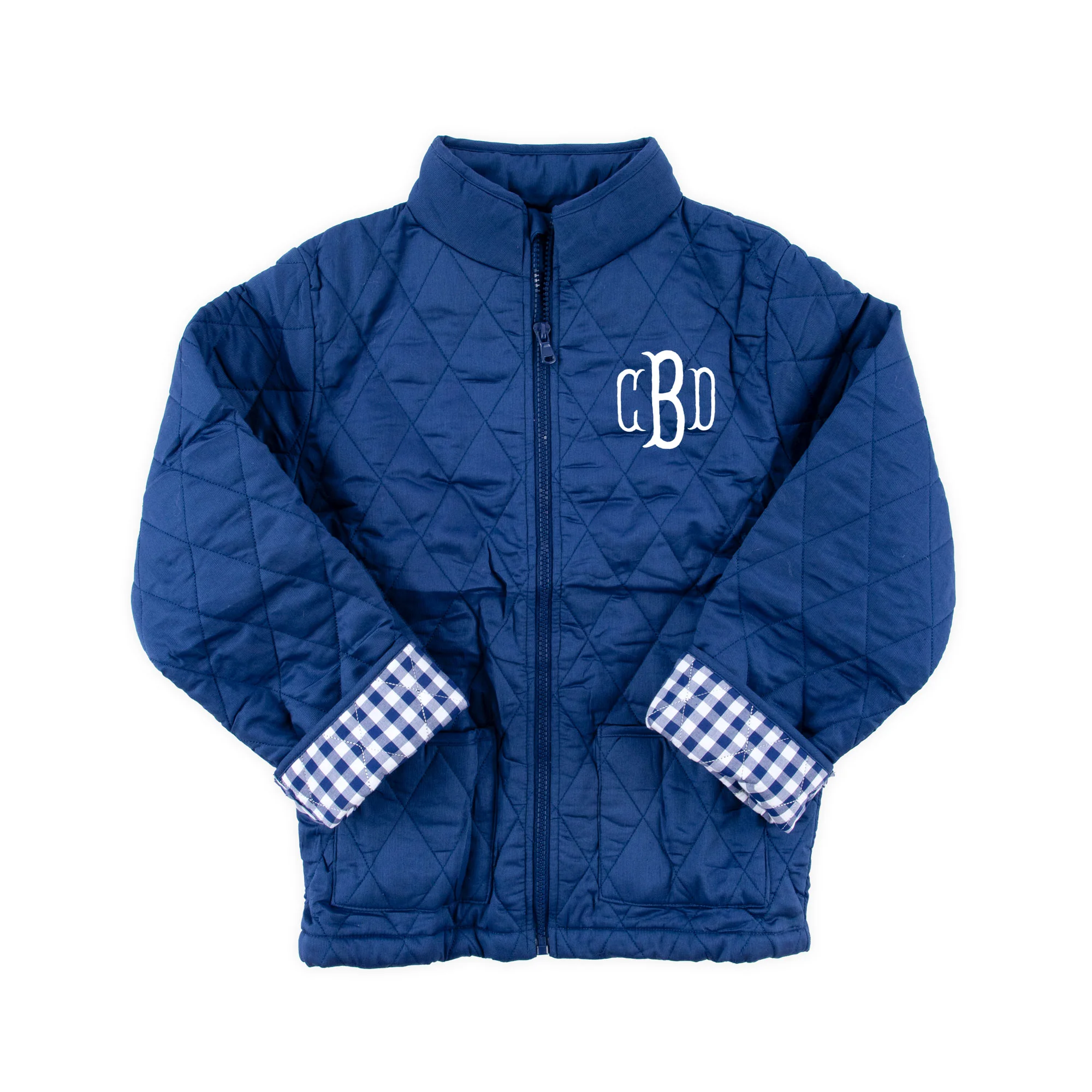 Navy Quilted Coat - Image 2