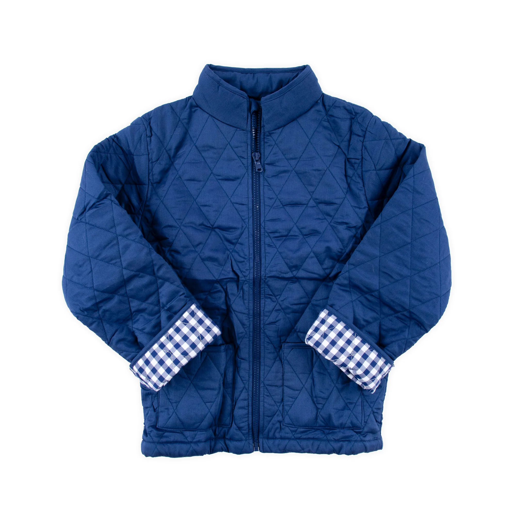 Navy Quilted Coat - Image 5