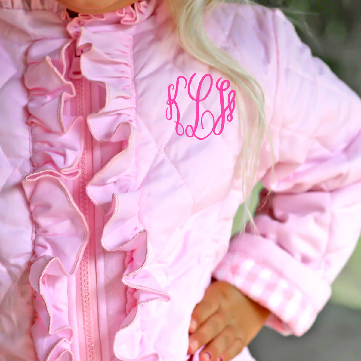 Pink Quilted Ruffle Coat - Image 4