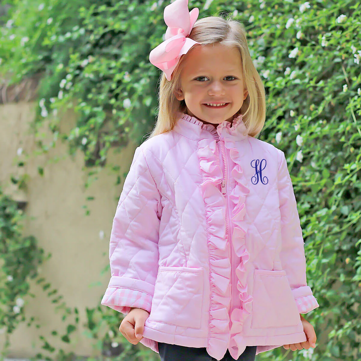 Pink Quilted Ruffle Coat - Image 7