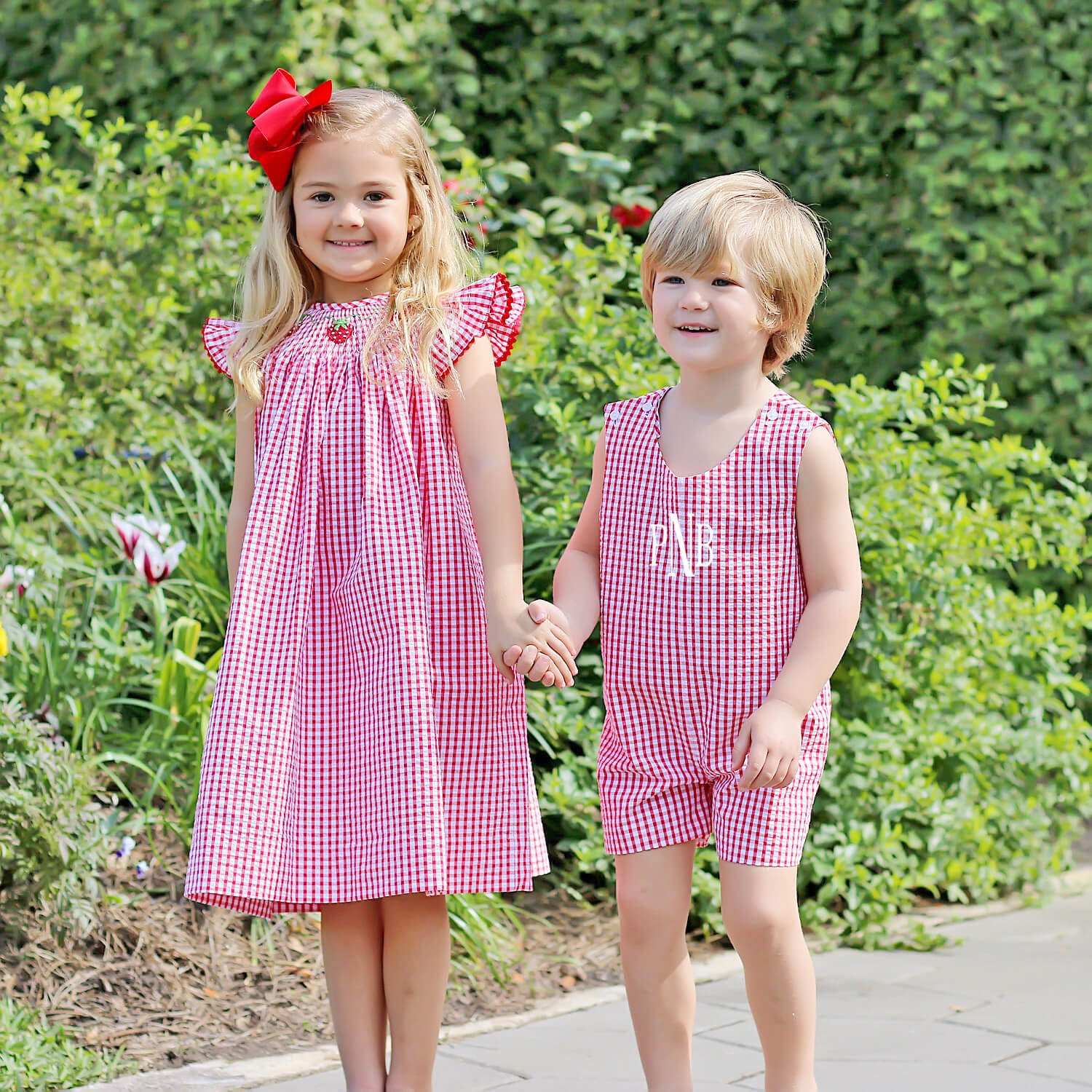 Strawberry Smocked Red Check Dress - Image 7