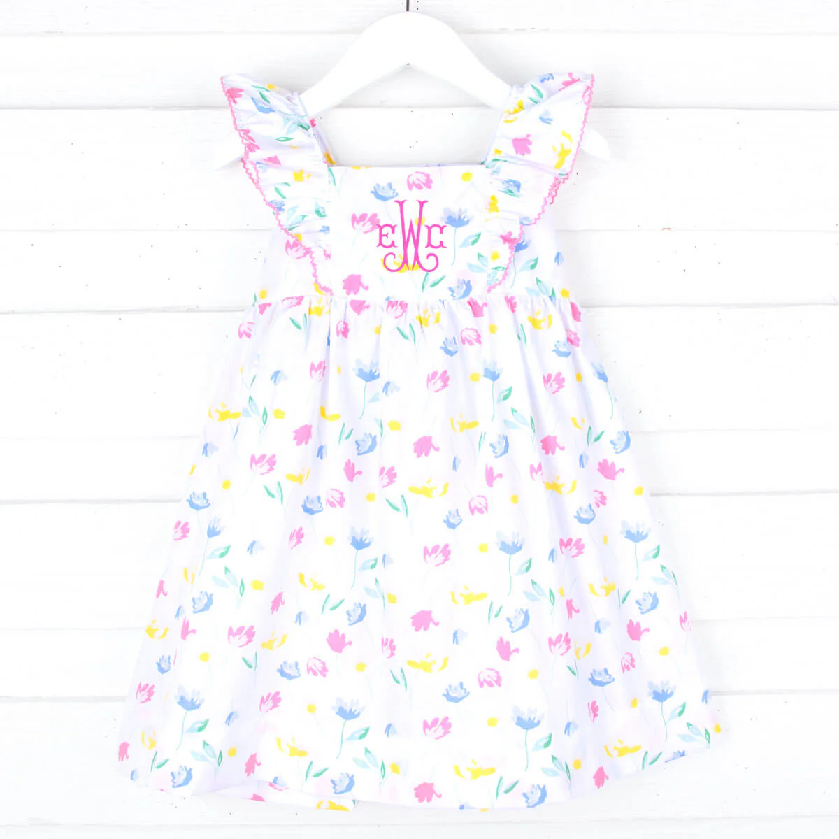 Sweet Pink Floral Waterfall Dress