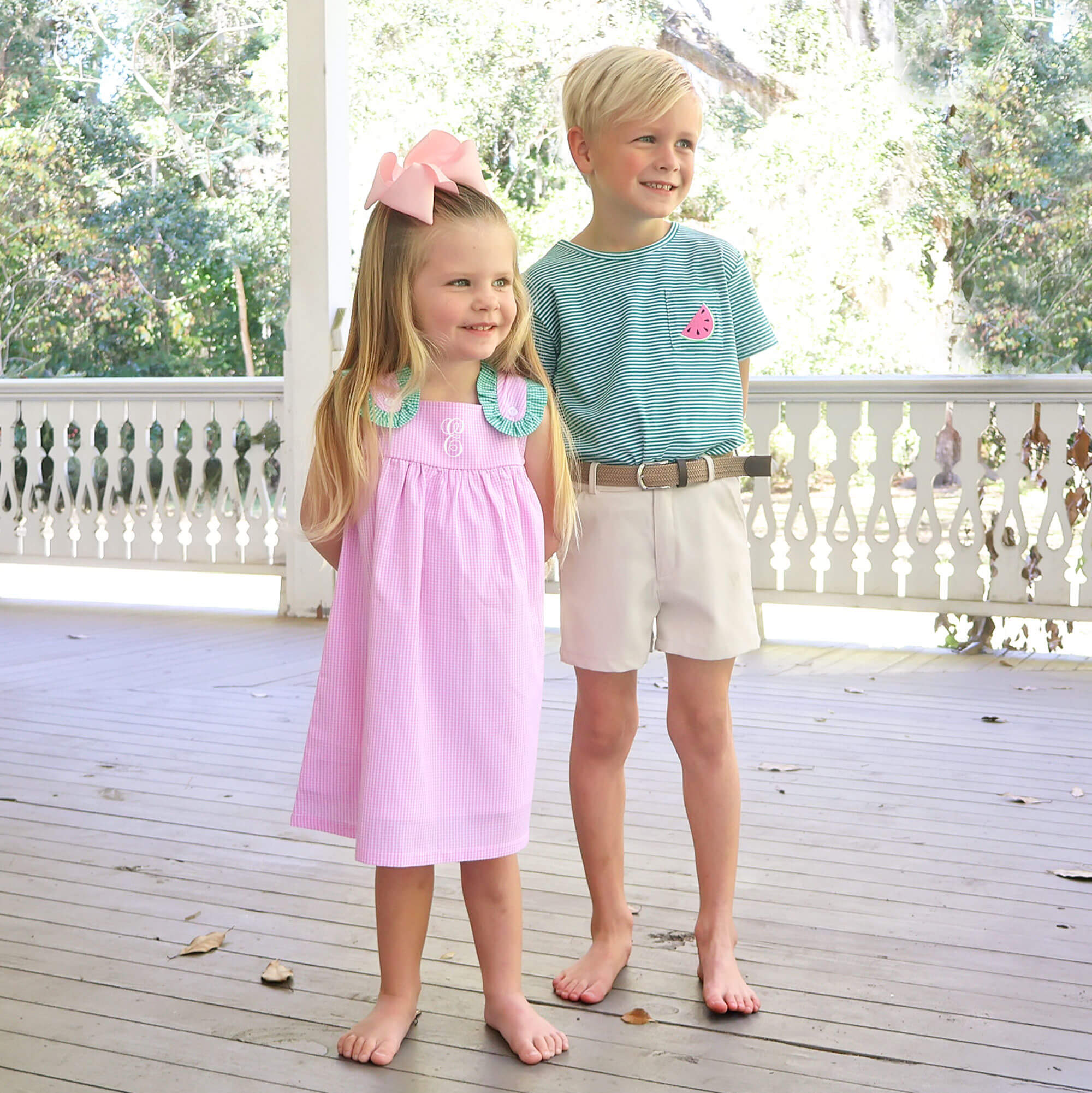 Sweet Watermelon Green Stripe Short Sleeve Pocket Shirt - Image 3