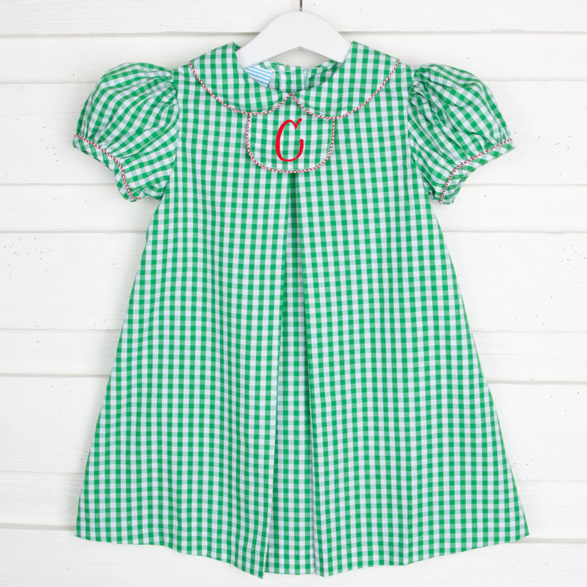 Tab Dress Green Check