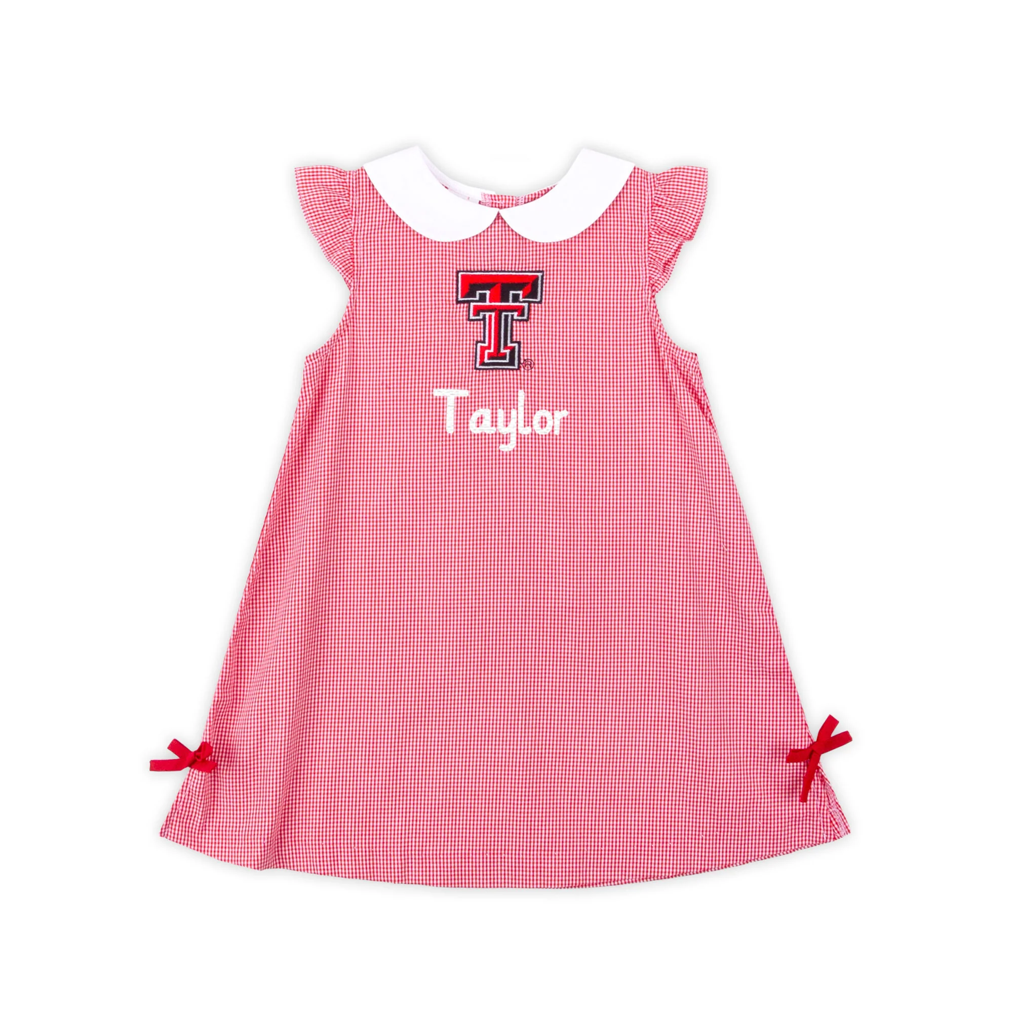 Texas Tech Embroidered Red Gingham Dress