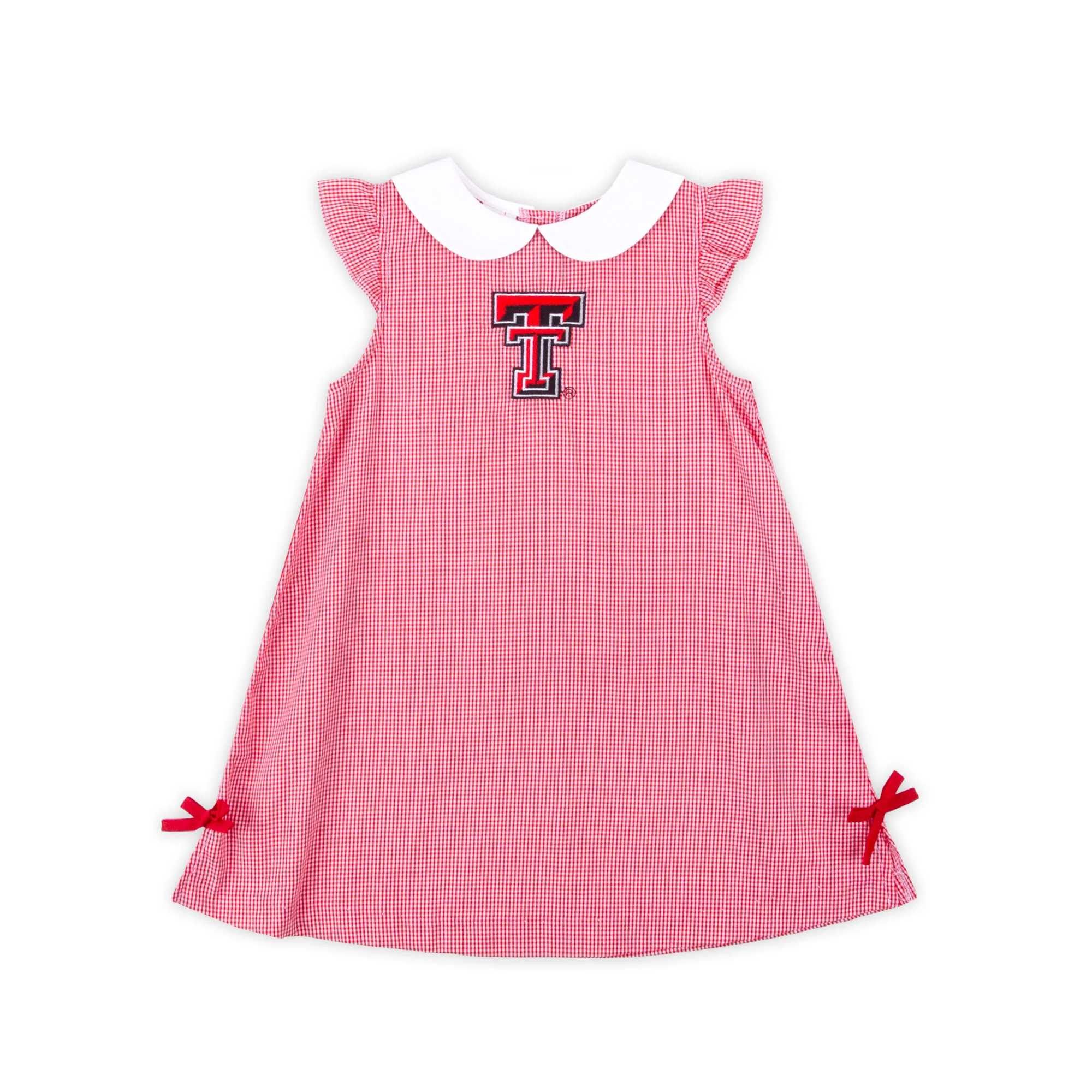Texas Tech Embroidered Red Gingham Dress - Image 2