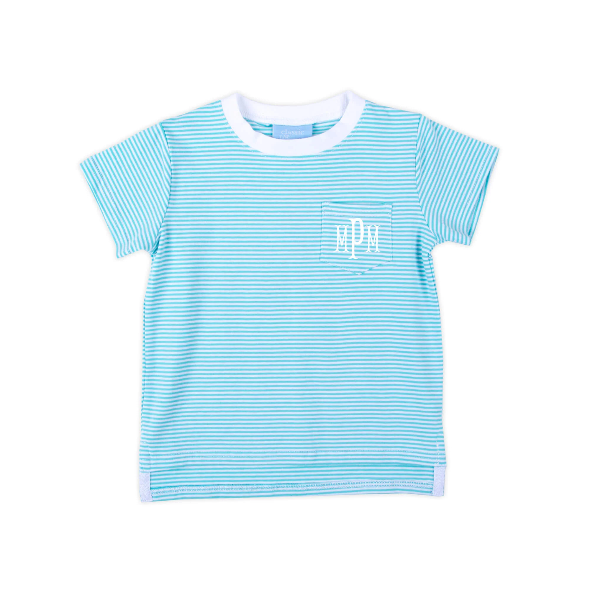 Turquoise Stripe Short Sleeve Pocket Shirt - Image 2