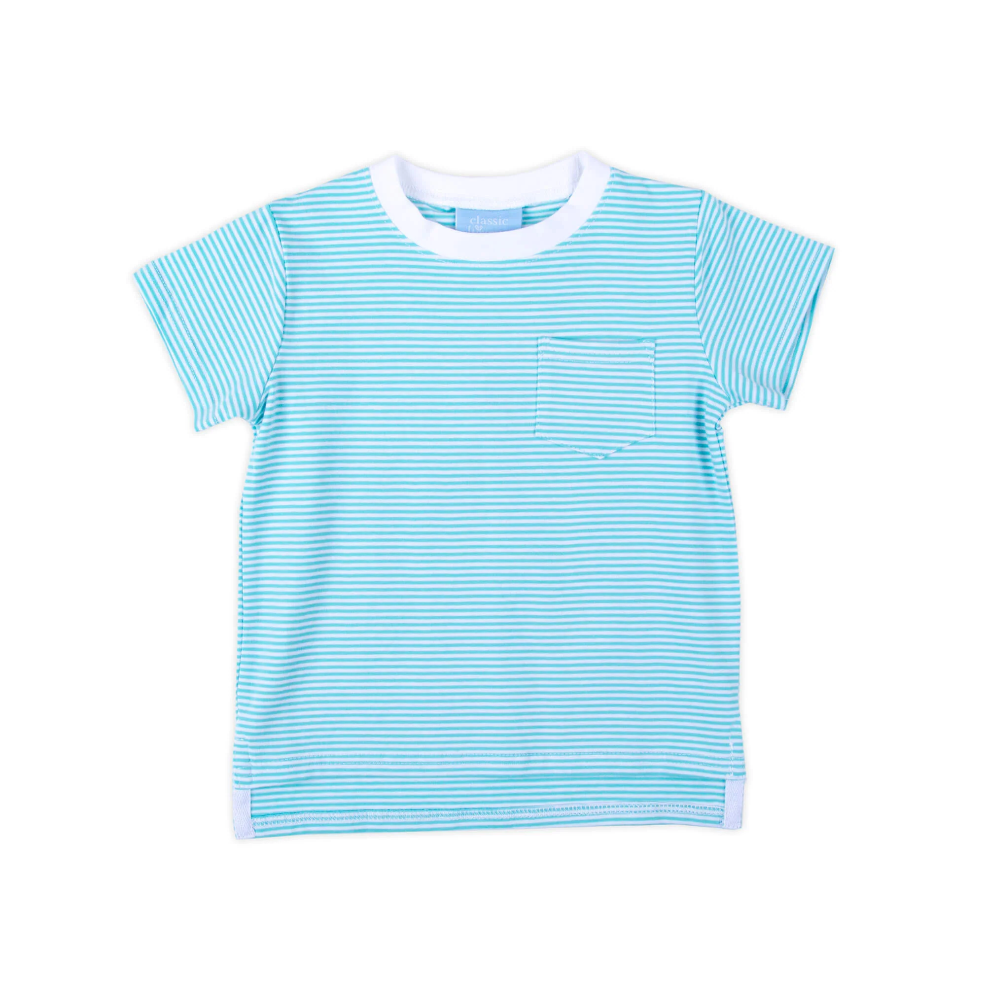 Turquoise Stripe Short Sleeve Pocket Shirt - Image 4