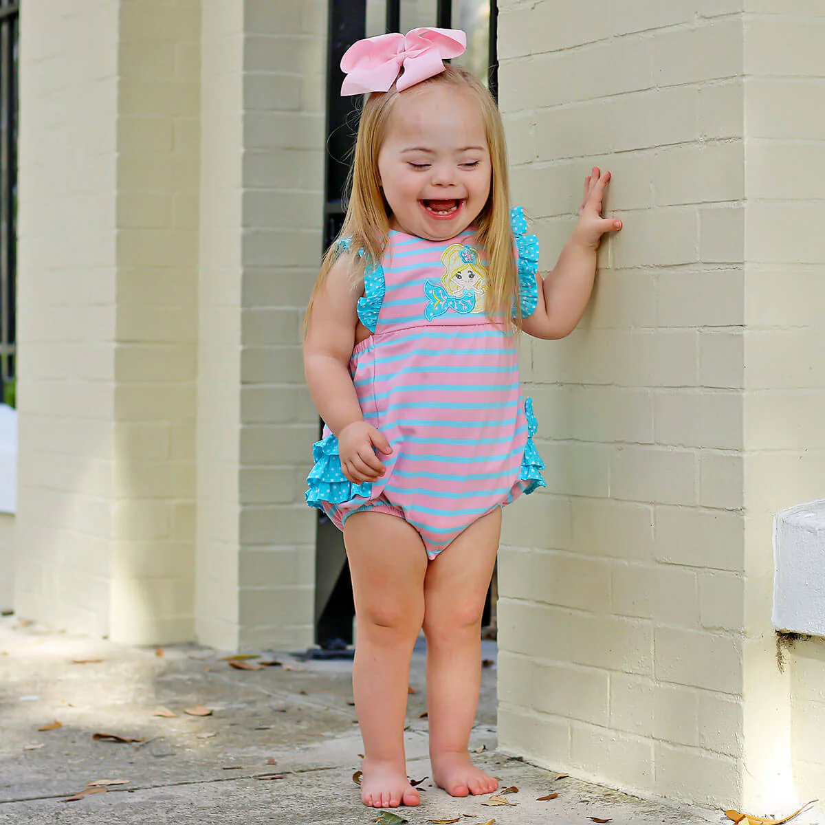 Under The Sea Mermaid Pink Knit Ruffle Bubble