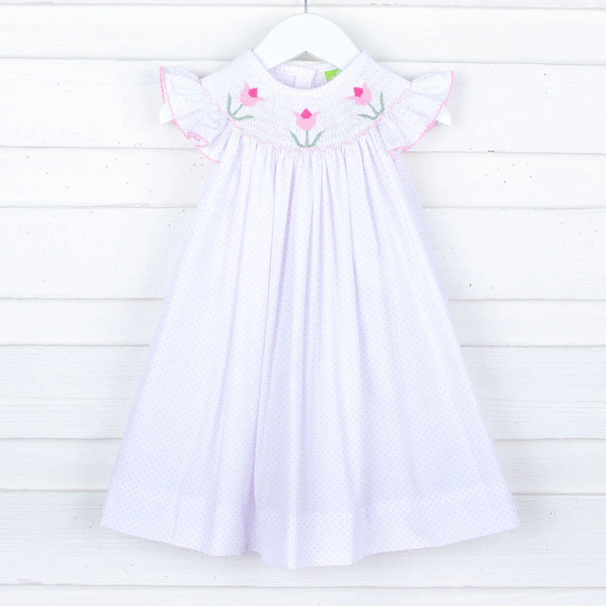 Tulip Smocked Pink Polka Dot Dress