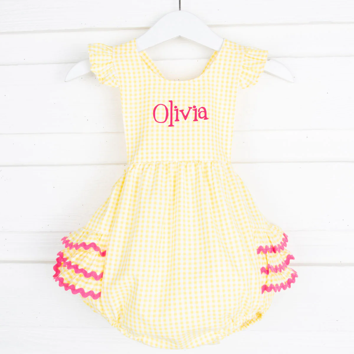 Yellow Gingham Ruffle Bubble